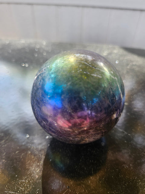 62.9mm, 2.47 inch, 13.6 ounce aura quartz sphere