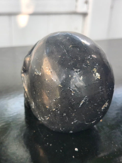 Shungite skull! 1.3 pounds, 3.9 inches wide, 2.9 tall, 2.4 wide