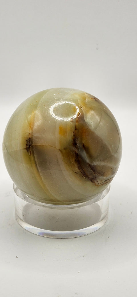 Striped calcite sphere 53mm, 2.1 inches 7.8 ounces