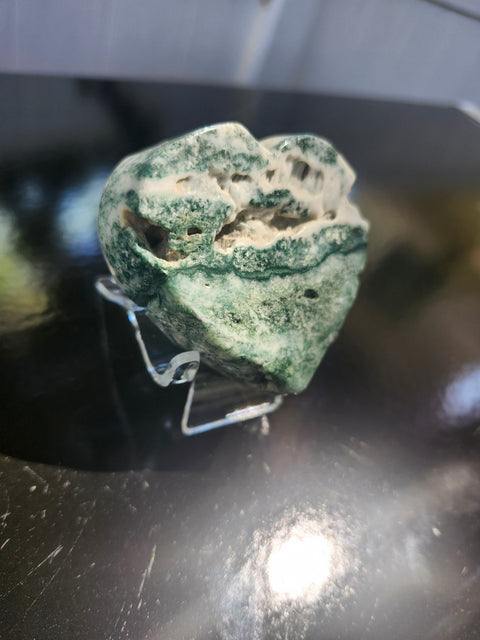 3.5 ounce moss agate heart
