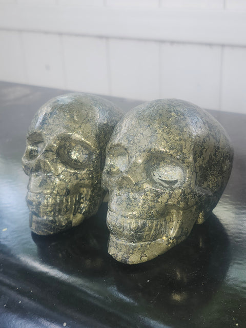 Pyrite skull! 1.7 pounds, 3.6 inches long, 3 tall, 2.2 wide