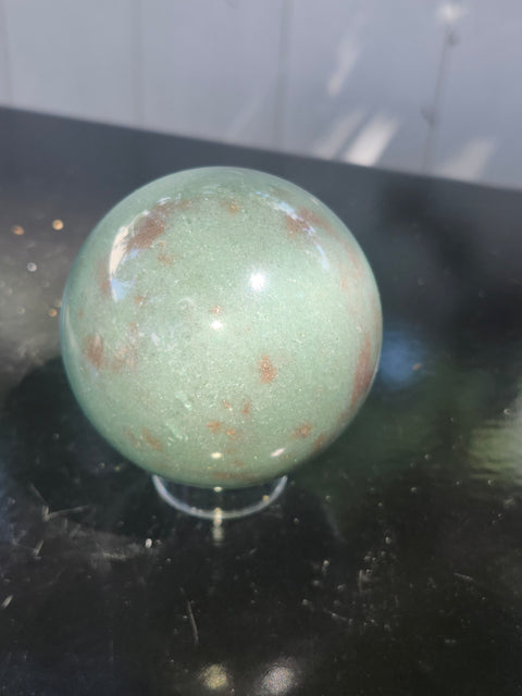 Green aventurine sphere! 15 ounces, 68mm, 2.68 inches