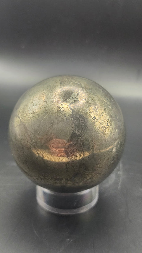 Pyrite sphere. 55.8mm, 2.19 inches, 15 ounces