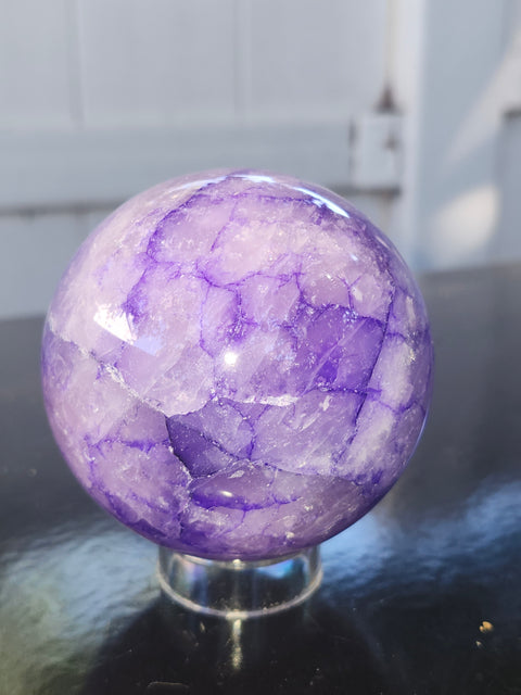 Purple crackle quartz! 69mm, 2.74 inches, 1.1 pounds