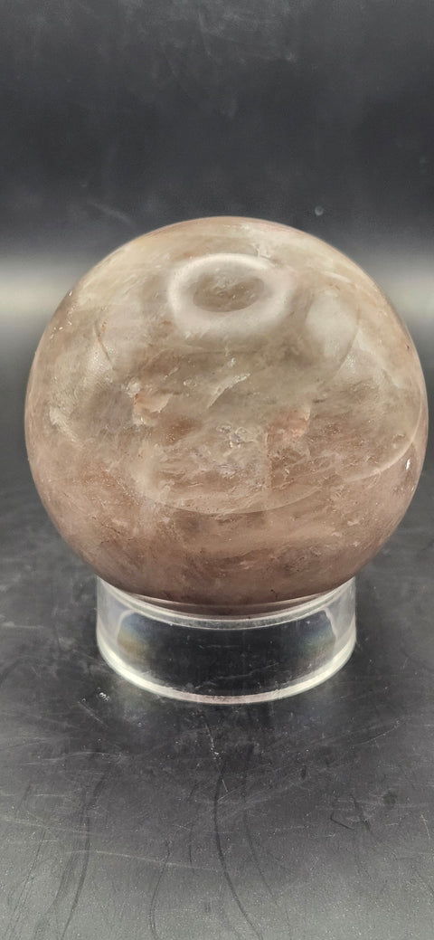 Fire quartz sphere! 64.3mm, 2.5 inches, 13 ounces
