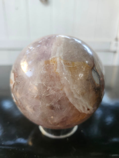 Amethyst lace agate sphere! 85mm, 3.36 inches, 2.1 pounds