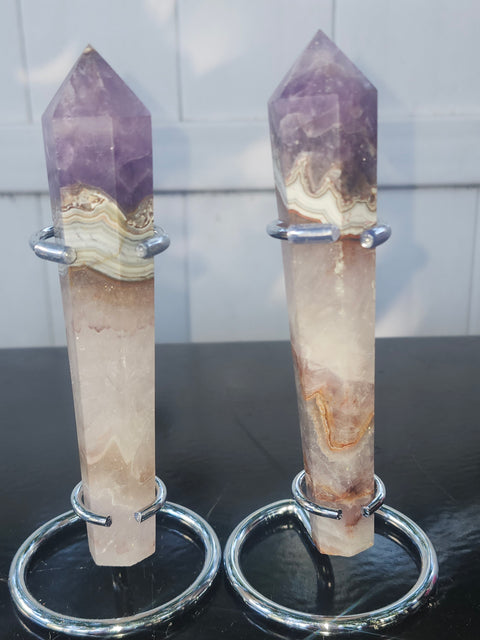 Amethyst lace agate scepter! 5.2 inches, 4.2 ounces