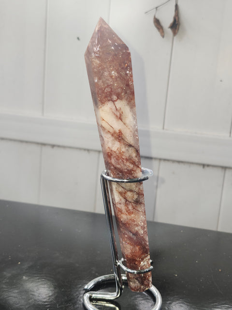 Fire quartz scepter! 7.5 ounces, 8 inches!