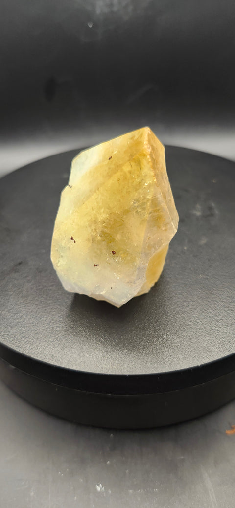 Angel aura citrine polished top point! 3 ounces.