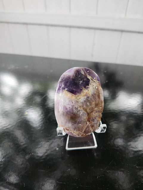 Amethyst lace agate palm stone! 2.5 ounces, 2.75 inches