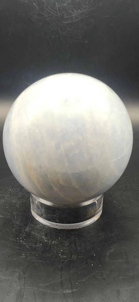 Blue calcite sphere! 73.5mm, 2.8 inches, 1.4 pounds!