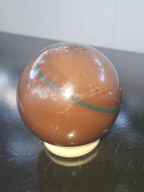 Ocean jasper sphere! 72mm, 2.83 inches, 1.1 pounds
