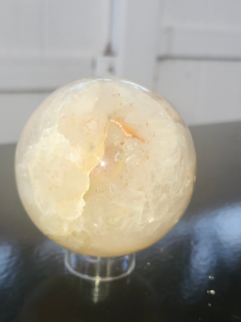 Flower agate sphere! 1.5 pounds, 75mm, 2.98 inches