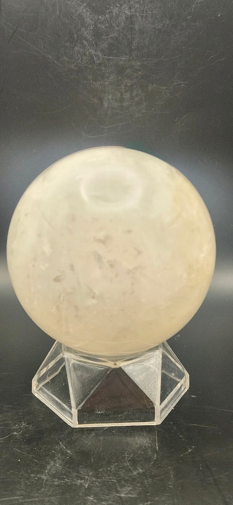 Clear quartz sphere. 68.4mm, 2.69, 15.8 ounces