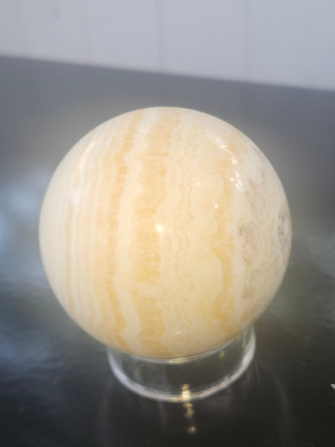 Orange calcite sphere! 67mm, 2.6 inches, 15 ounces