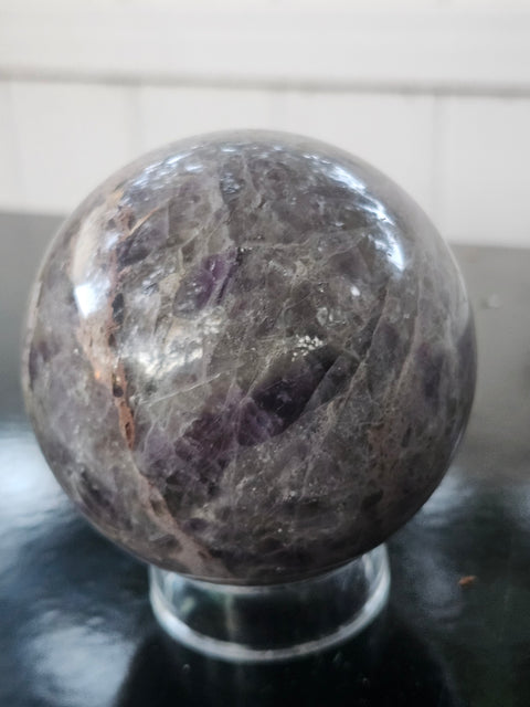Chevron amethyst sphere! 76mm, 3 inches, 1.6 pounds