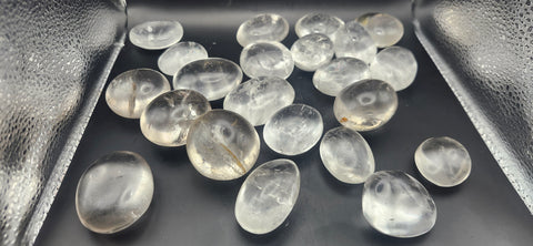 Clear quartz palm stones set of 2, 1 to 2 ounces!
