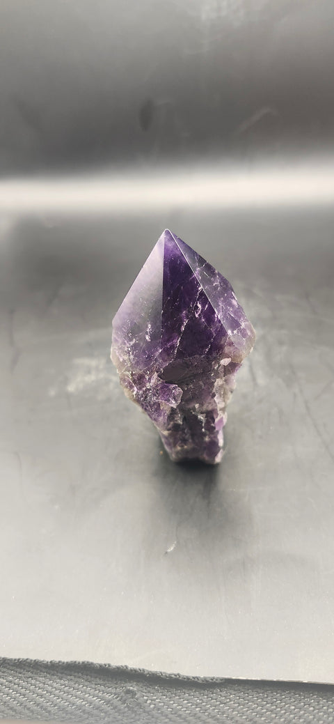 Dark amethyst polished top point! 3.8 ounces!