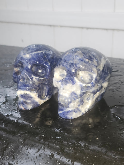 Sodalite skull!! 1 pound, 3.6 inches long, 2.7 tall, 2.3 wide