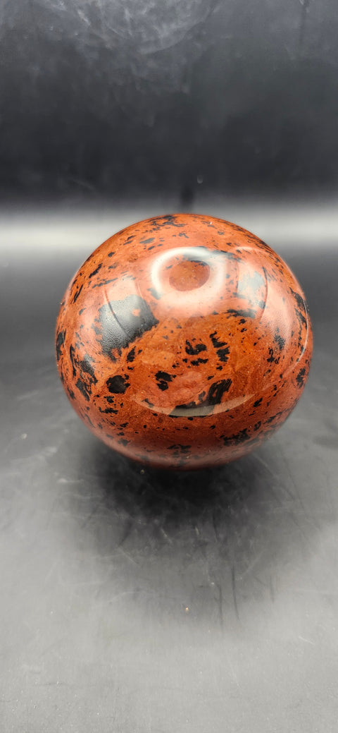 Red obsidian sphere! 11.5 ounces, 65mm, 2.55 inches