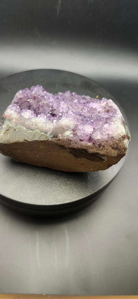 Amethyst cut base free form! 12 ounces, 3.6 inches long, 2.8 tall