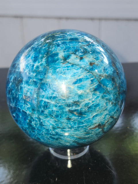 Blue apatite sphere! 3.2 inches, 81mm, 2.2 pounds