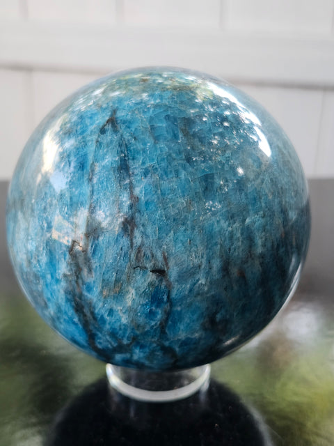 Blue apatite sphere! 3.2 inches, 81mm, 2.2 pounds