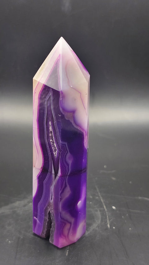 Purple druzy agate tower! 3.75 inches, 3.2 ounces
