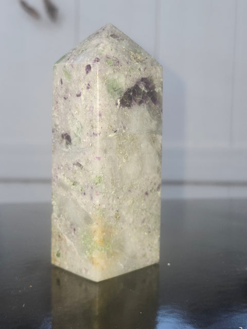 Opalized fluorite tower!1 8.5 ounces, 98mm, 3.8 inches