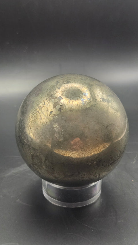 Pyrite sphere. 55.8mm, 2.19 inches, 15 ounces