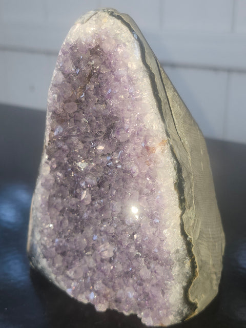 Amethyst cut base free form! 2.1 pounds, 4.6 inches tall, 3.6 inches wide