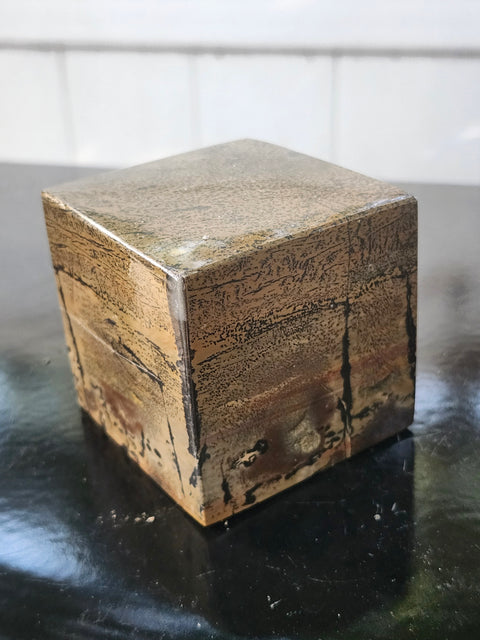 Dendritic jasper cube! 2.4 inches, 1.4 pounds