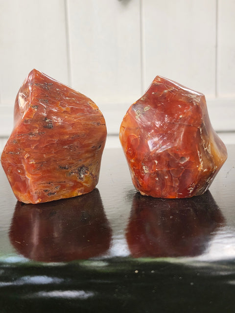 Carnelian agate flame tower mini!! 4 ounces, 2.75 inches