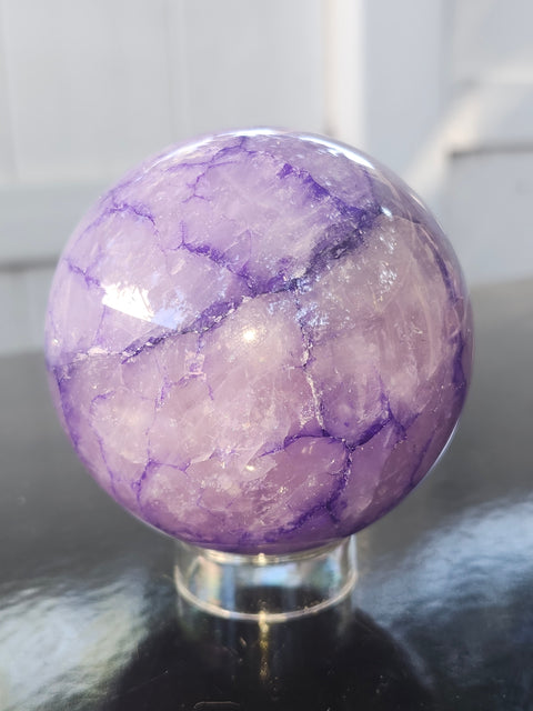Purple crackle quartz! 69mm, 2.74 inches, 1.1 pounds