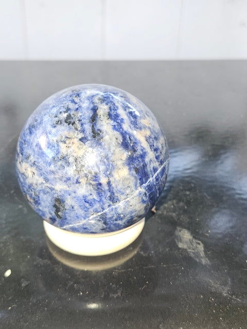 Sodalite sphere! 61mm, 2.4 inches, 11 ounces