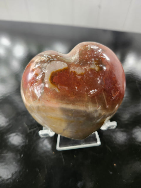 Polychrome jasper heart! 10.3 ounces, 3.5 inches wide