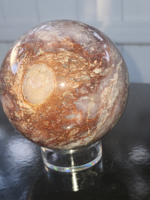 Amethyst lace agate sphere! 1.15 pounds, 85mm, 3.3 inches
