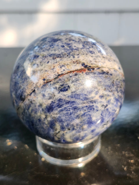 Sodalite sphere! 69mm, 2.7 inches, 1.1 pounds