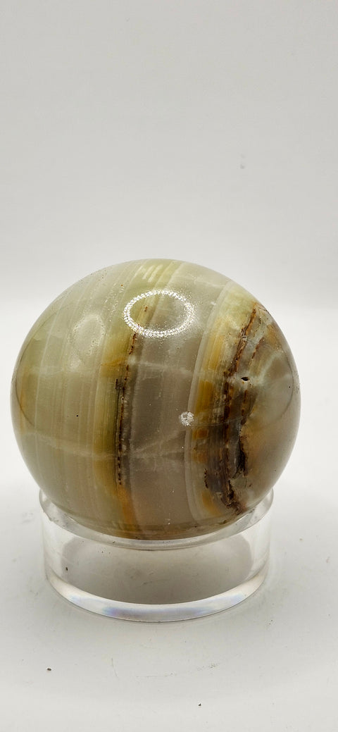 Striped calcite sphere 53mm, 2.1 inches 7.8 ounces