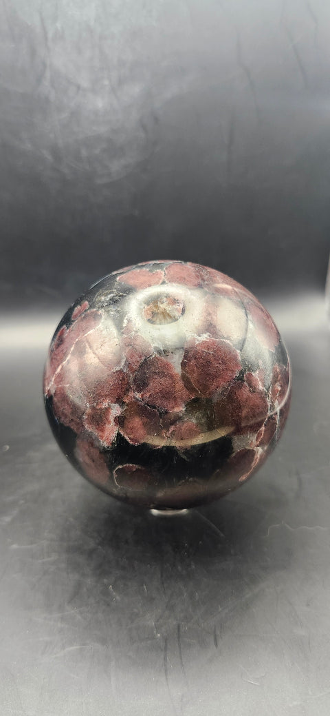 Astrophyllite garnet firework sphere! 72.3mm, 2.84 inches, 1.7 pounds