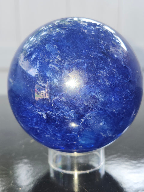 Blueberry quartz sphere! 71mm, 2.8 inches, 15 ounces