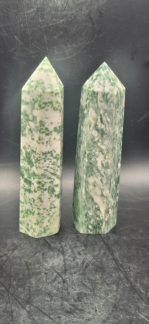 Tree agate tower! 3.5 inches, 3.8 ounces!