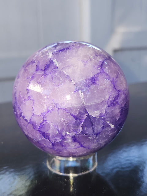 Purple crackle quartz! 69mm, 2.74 inches, 1.1 pounds