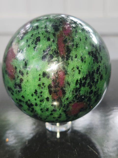 Ruby in zoisite sphere! 65mm, 2.55 inches, 1 pound