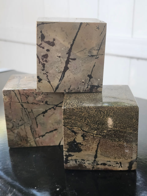 Dendritic jasper cube! 2.4 inches, 1.4 pounds
