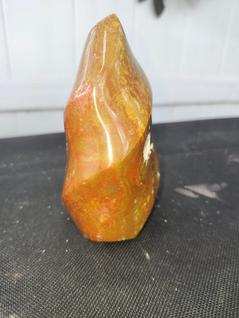 1.4 pound, 4.75 inch brecciated jasper flame tower