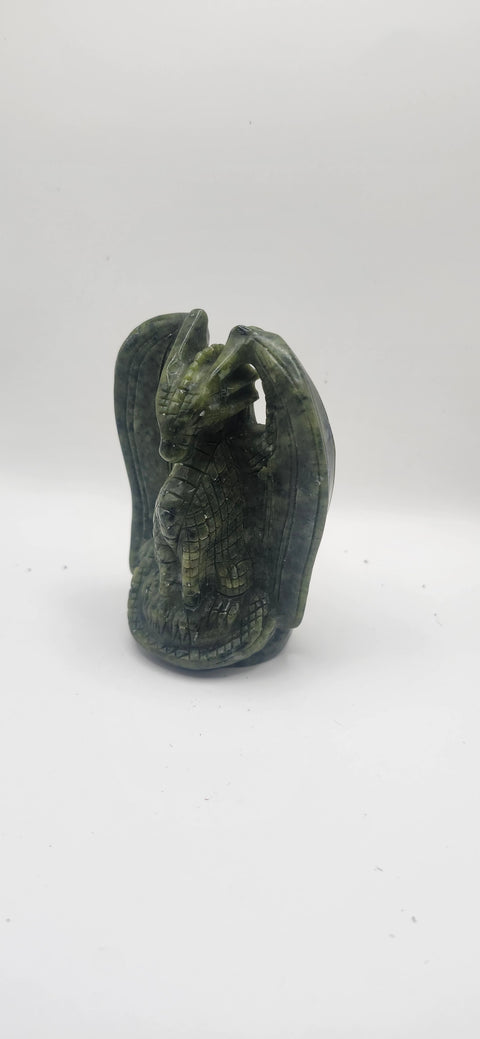 Nephrite jade winged dragon! 3.5 inches tall 7 ounces