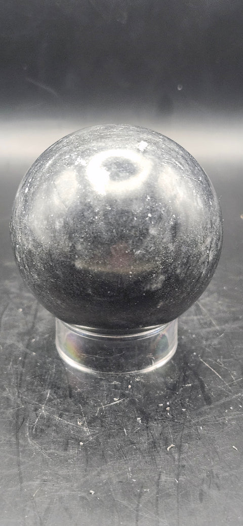 Black phantom quartz sphere! 51.2mm, 2 inches, 6.9 ounces