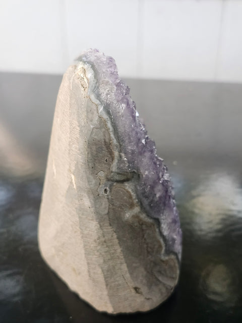 Amethyst cut base free form! 13.2 ounces, 3.5 inches tall, 2.8 wide