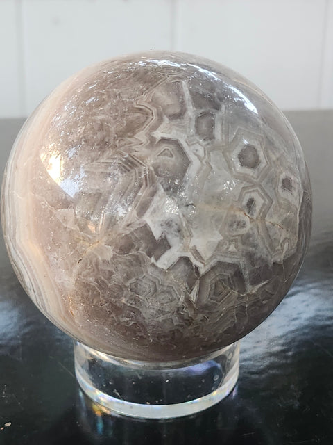 Amethyst lace agate sphere! 76mm, 3 inches, 1.6 pounds